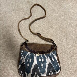 Stylish Brown and Blue Patterned Women's Bag